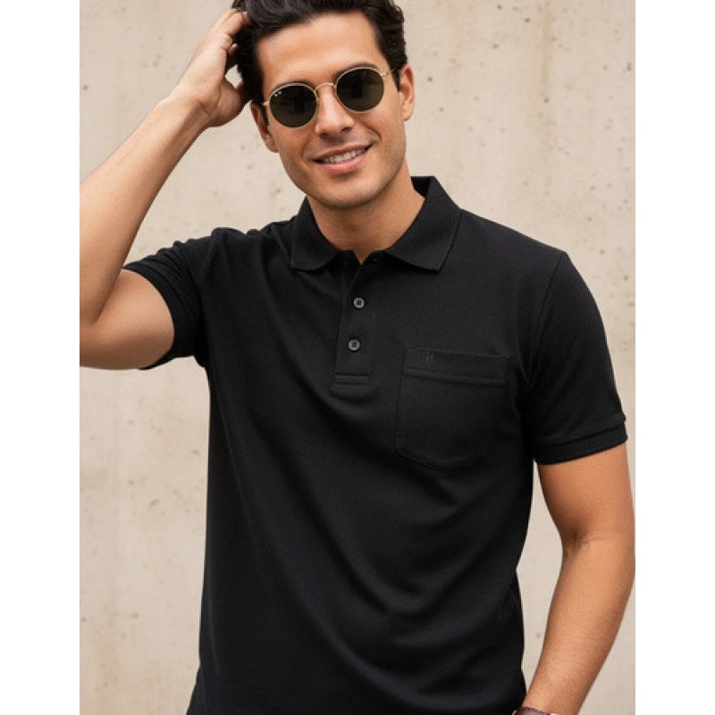 Playera Polo  Basica Manchester Manga Corta #mlpos_1 | Color: Negro #color_negro #sku_1431qngg #sku_1431qngm #sku_1431qngxl