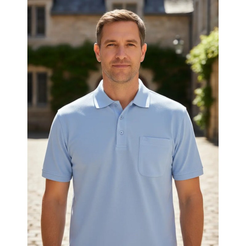 Playera Polo  Basica Manchester Manga Corta #mlpos_18 | Color: Cielo #color_cielo #sku_1437rciech #sku_1437rciem #sku_1437rciexg