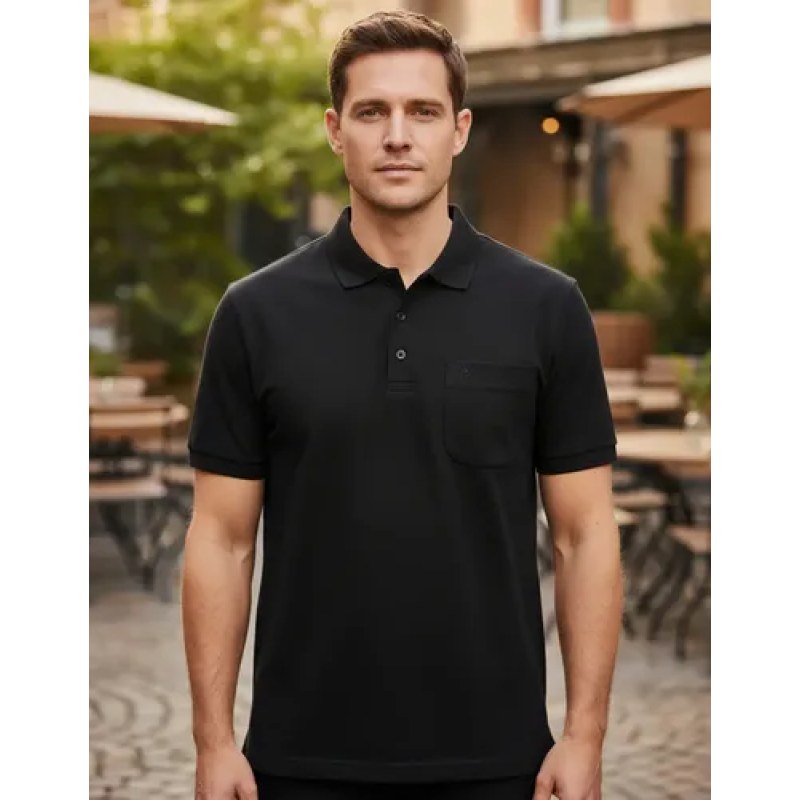 Playera Polo  Basica Manchester Manga Corta #mlpos_2 | Color: Negro #color_negro #sku_1431qngg #sku_1431qngm #sku_1431qngxl