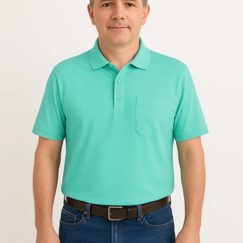 Playera Polo  Basica Manchester Manga Corta #mlpos_21 | Color: Verde agua #color_verde_agua #sku_1433rvdagch #sku_1433rvdagg #sku_1433rvdagm #sku_1433rvdagxg