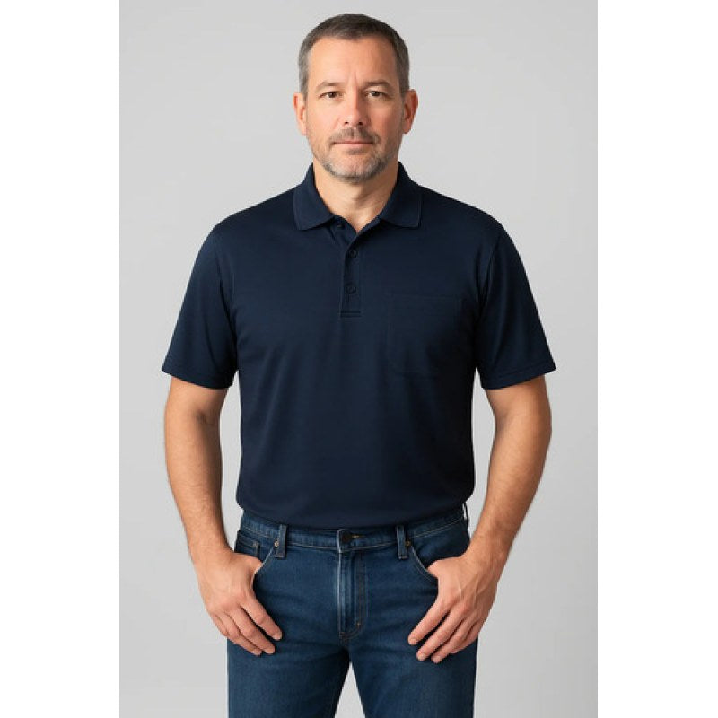 Playera Polo  Basica Manchester Manga Corta #mlpos_28 | Color: Marino #color_marino #sku_1431qmnch #sku_1431qmng #sku_1431qmnm #sku_1431qmnxl