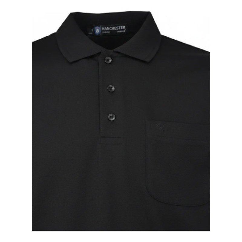 Playera Polo  Basica Manchester Manga Corta #mlpos_3 | Color: Negro #color_negro #sku_1431qngg #sku_1431qngm #sku_1431qngxl