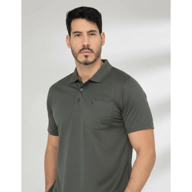 Playera Polo  Basica Manchester Manga Corta #mlpos_47 | Color: Militar #color_militar #sku_1443xmilg #sku_1443xmilm #sku_1443xmilxg