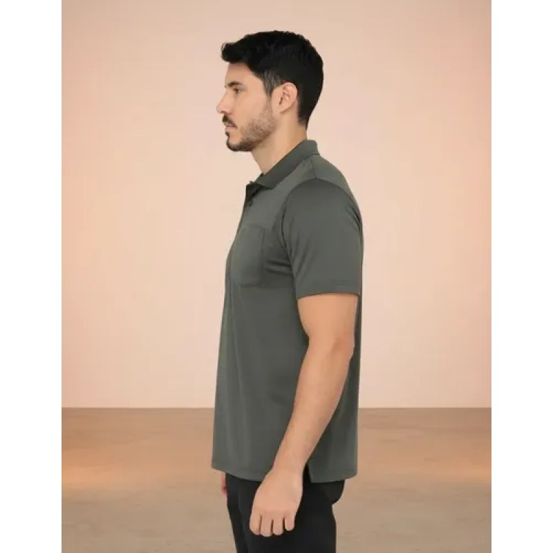 Playera Polo  Basica Manchester Manga Corta #mlpos_48 | Color: Militar #color_militar #sku_1443xmilg #sku_1443xmilm #sku_1443xmilxg