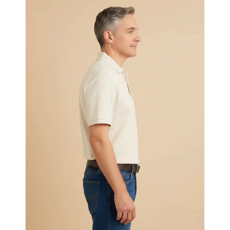 Playera Polo  Basica Manchester Manga Corta #mlpos_55 | Color: Beige #color_beige #sku_1431qbgch #sku_1431qbgm #sku_1431qbgxg