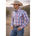 Camisa Mariscal Vaquera Basica Caballero Western Shirt #mlpos_1 | Color: Azul Rosa #color_azul_rosa #sku_marazrs16