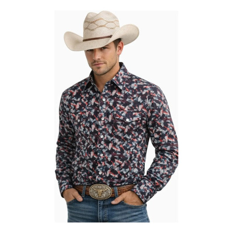 Camisa Mariscal Vaquera Basica Caballero Western Shirt #mlpos_13 | Color: Negra Pincel #color_negra_pincel #sku_marmn152