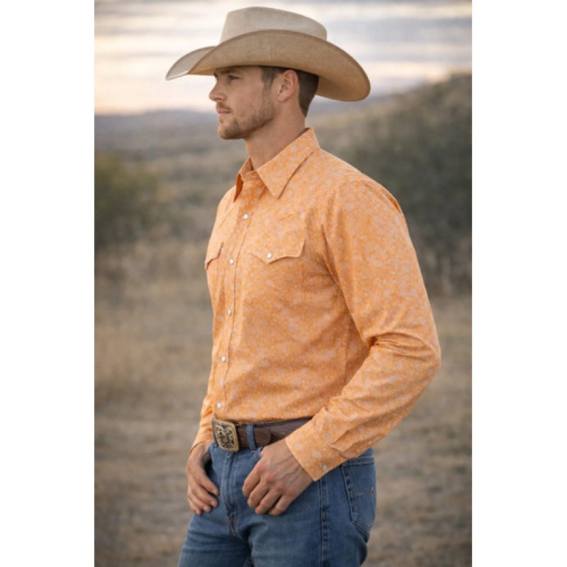 Camisa Mariscal Vaquera Basica Caballero Western Shirt #mlpos_18 | Color: Melon #color_melon #sku_marmel16