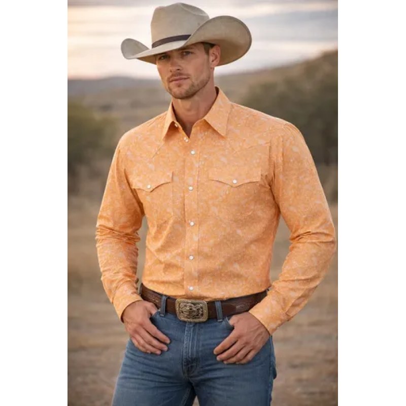 Camisa Mariscal Vaquera Basica Caballero Western Shirt #mlpos_19 | Color: Melon #color_melon #sku_marmel16