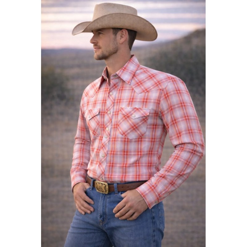 Camisa Mariscal Vaquera Basica Caballero Western Shirt #mlpos_25 | Color: Cereza #color_cereza #sku_marrj162