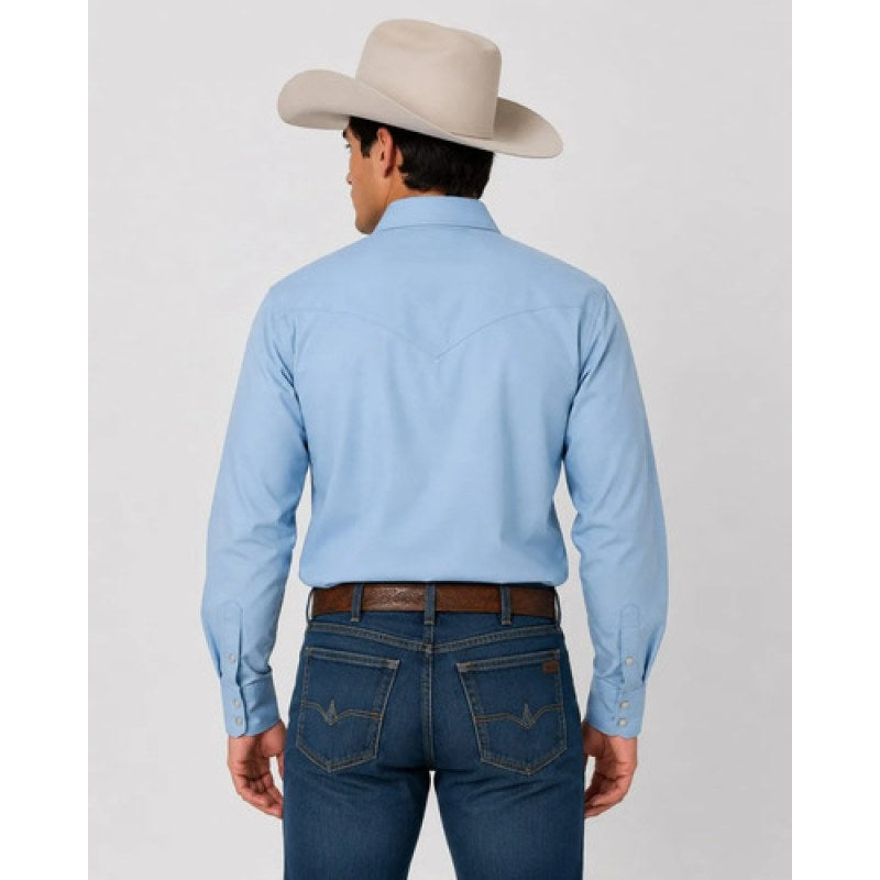 Camisa Mariscal Vaquera Basica Caballero Western Shirt #mlpos_41 | Color: Azul Lisa #color_azul_lisa #sku_marazl1412