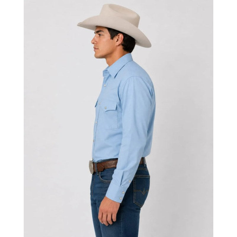 Camisa Mariscal Vaquera Basica Caballero Western Shirt #mlpos_42 | Color: Azul Lisa #color_azul_lisa #sku_marazl1412