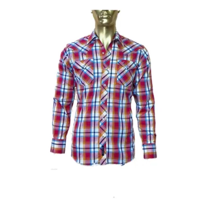 Camisa Vaquera Caballero Rodeo Carte  Manga Larga Cowboy #mlpos_4 | Color: Rojo 1123 #color_rojo_1123 #sku_22220101123rjxl