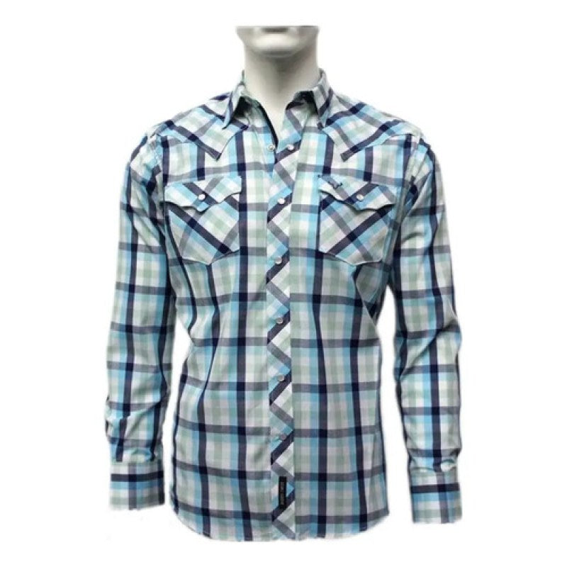 Camisa Vaquera Caballero Rodeo Carte  Manga Larga Cowboy #mlpos_6 | Color: Aqua 1123 #color_aqua_1123 #sku_2211901123aqxl