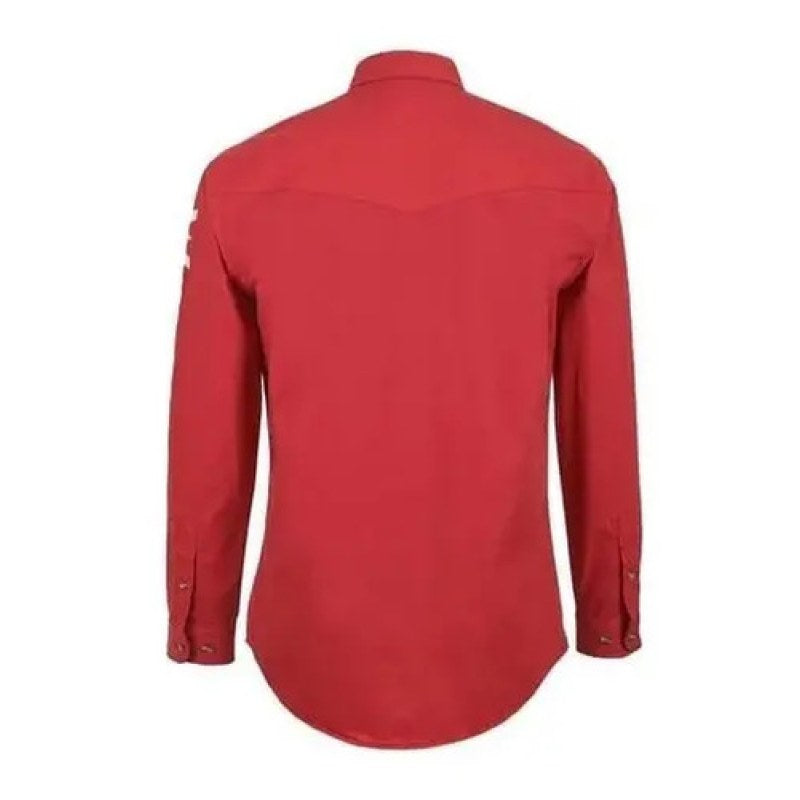 Camisa Vaquera Logos Bordada Basica Wrangler Caballero #mlpos_11 | Color: Rojo #color_rojo #sku_519547060ch #sku_519547060eeg #sku_519547060eg #sku_519547060g #sku_519547060m