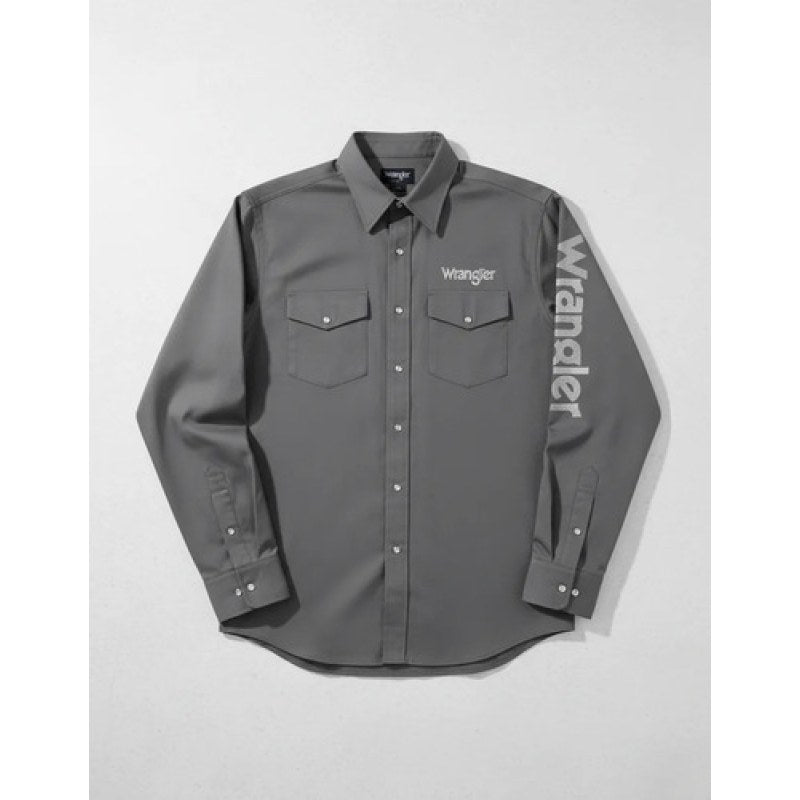 Camisa Vaquera Logos Bordada Basica Wrangler Caballero #mlpos_17 | Color: Oxford #color_oxford #sku_112334002ch #sku_112334002eeg #sku_112334002eg