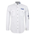 Camisa Vaquera Logos Bordada Basica Wrangler Caballero #mlpos_7 | Color: Blanco #color_blanco #sku_112347675ch #sku_112347675eeg #sku_112347675eg #sku_112347675g #sku_112347675m