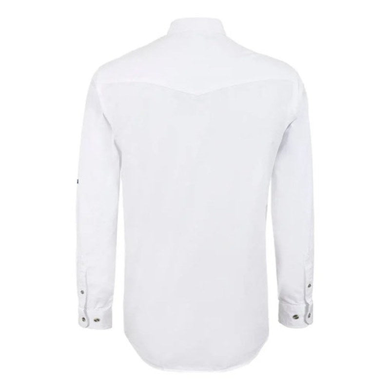 Camisa Vaquera Logos Bordada Basica Wrangler Caballero #mlpos_9 | Color: Blanco #color_blanco #sku_112347675ch #sku_112347675eeg #sku_112347675eg #sku_112347675g #sku_112347675m