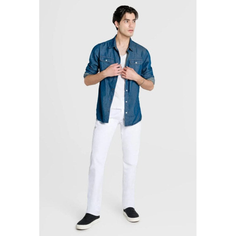 Pantalon Oggi Jeans Vaxter Mezclilla Movin Stretch Hombre #mlpos_2 | Color: Blanco #color_blanco #sku_vxtavbc32 #sku_vxtavbc34 #sku_vxtavbc36