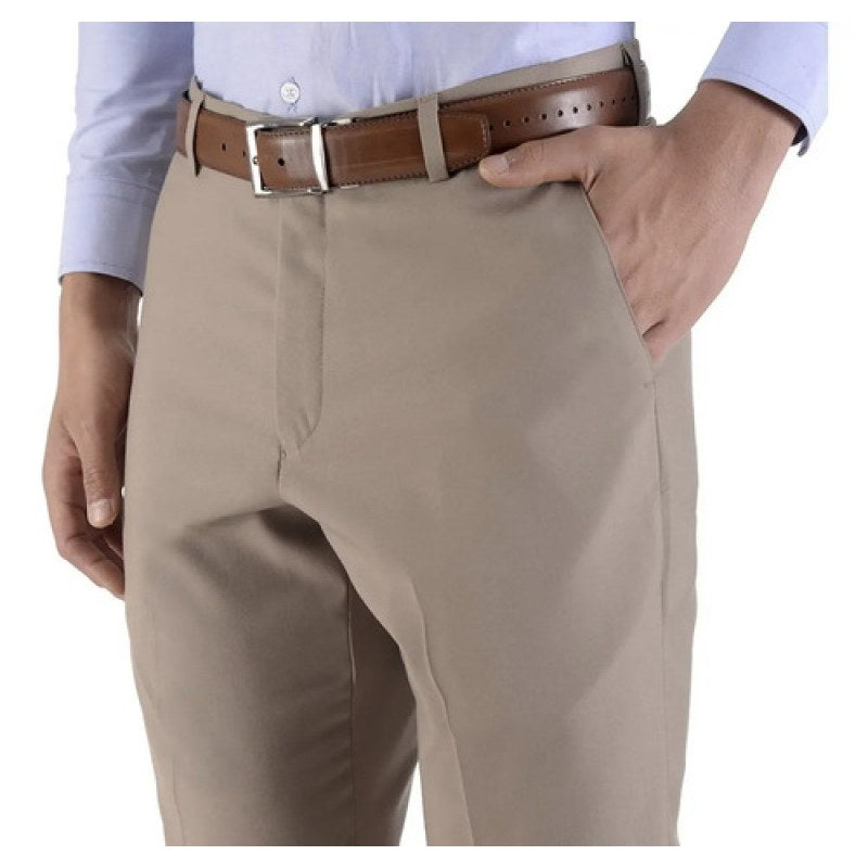 Pantalon De Vestir Yale Poliester Clasico Modelo 0060-0340 Khaki 0340-67 40 #mlpos_3 #sku_yldvstrplstr0340kh40