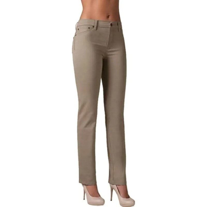 Pantalon Scandia Dama Recto Gabardina Stretch 2967 #mlpos_1 | Color: Khaki #color_khaki | Talla: 13 #sku_2967kh13
