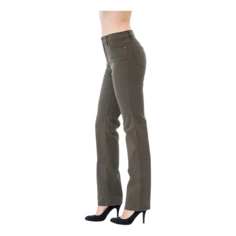 Pantalon Scandia Dama Recto Gabardina Stretch 2967 #mlpos_3 | Color: Olivo #color_olivo | Talla: 13 #sku_2967olv13