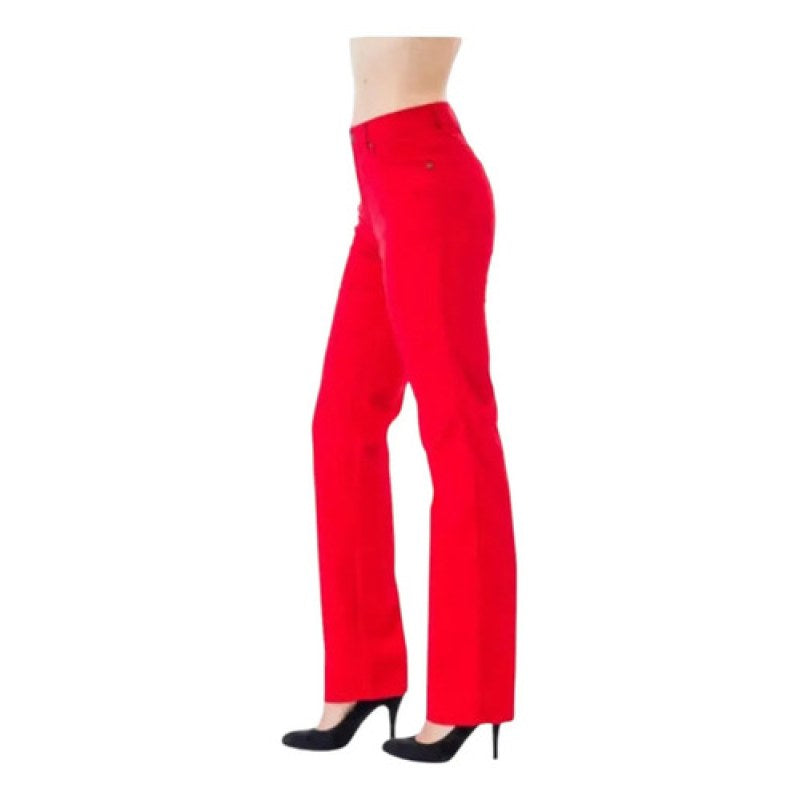 Pantalon Scandia Dama Recto Gabardina Stretch 2967 #mlpos_4 | Color: Rojo #color_rojo | Talla: 7 #sku_2967rj7