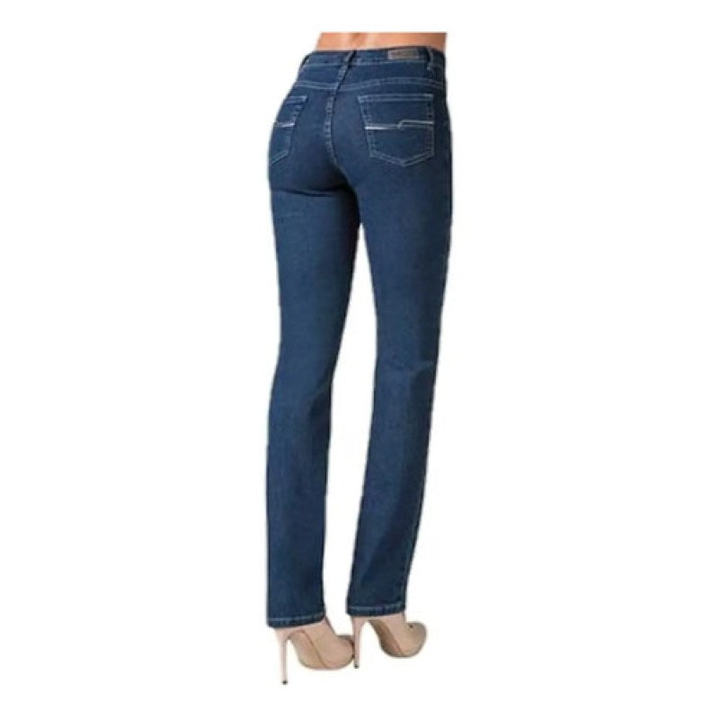 Pantalon Dama Recto Mezclilla Basico Scandia #mlpos_2 | Color: Stone 2442 #color_stone_2442 | Talla: 15 #sku_2442st15
