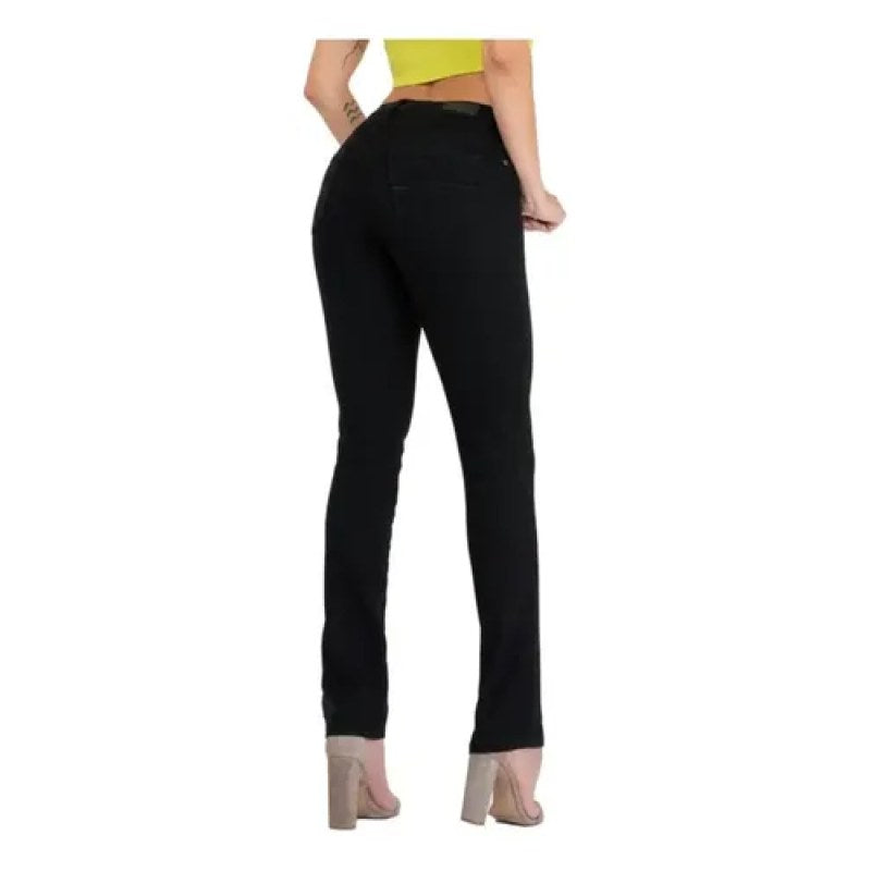 Pantalon Dama Recto Mezclilla Basico Scandia #mlpos_6 | Color: Negro 2445 #color_negro_2445 #sku_2445ng7 #sku_2445ng9