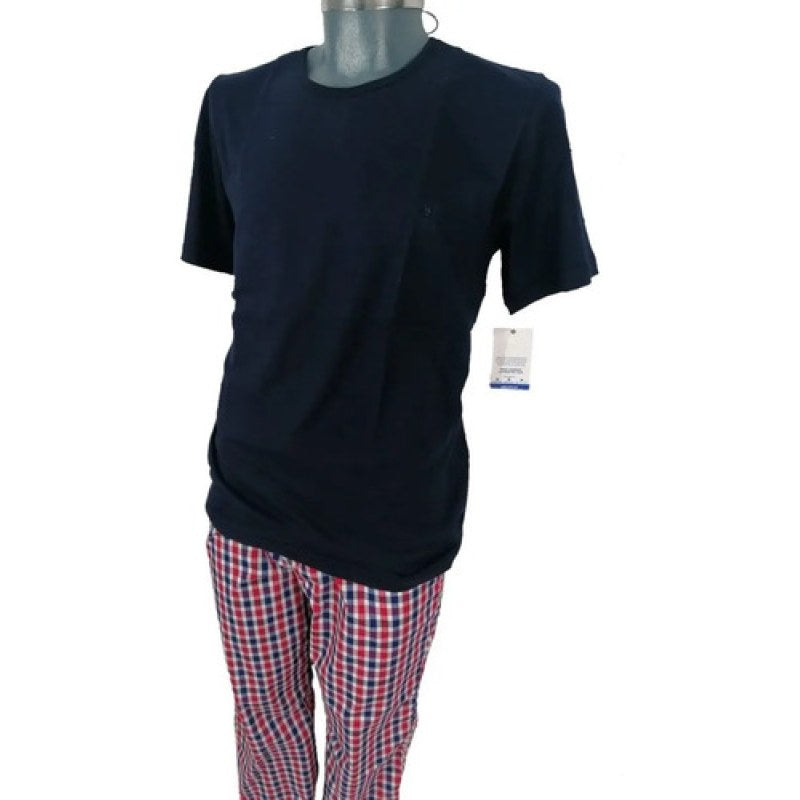 Pijama Clasica Caballero Yale Set De 2 Pzs Pantalon Playera #mlpos_5 | Color: marino/ rojo #color_marino_rojo #sku_mlm1315764919-173710328514 #sku_mlm1315764919-173710328516