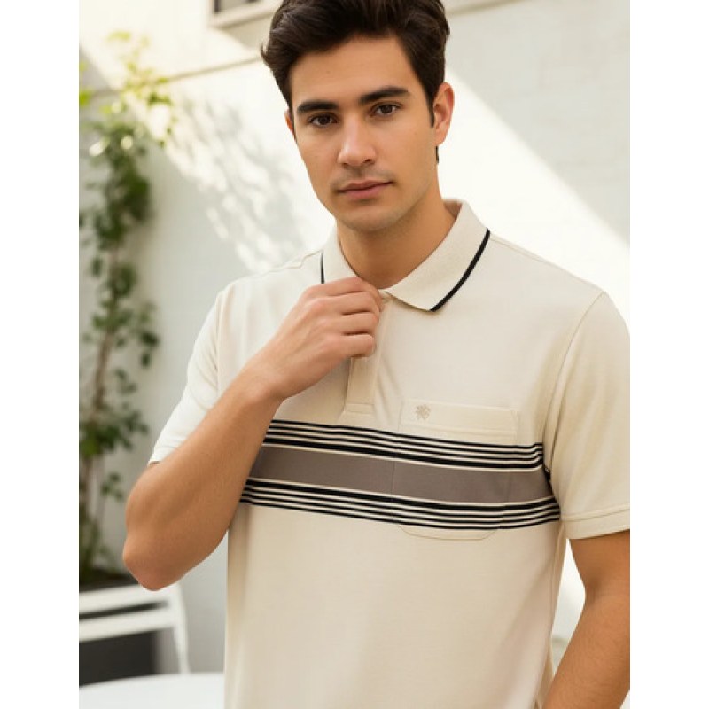 Playera Polo Manchester Hombre Clima Cool #mlpos_108 | Color: Paja 9452-01 #color_paja_9452-01 #sku_945201xg