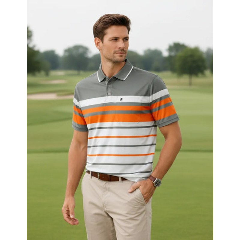 Playera Polo Manchester Hombre Clima Cool #mlpos_117 | Color: Naranja 9162-15 #color_naranja_9162-15 #sku_nnw262-naranja-9162-15-xg