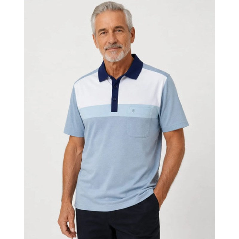 Playera Polo Manchester Hombre Clima Cool #mlpos_129 | Color: Azul 9162-07 #color_azul_9162-07 #sku_ma02916207g #sku_ma02916207m #sku_ma02916207xg