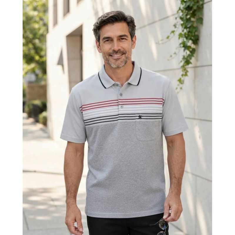 Playera Polo Manchester Hombre Clima Cool #mlpos_140 | Color: Gris 9462-01 #color_gris_9462-01 #sku_gris9462-01g #sku_gris9462-01m #sku_gris9462-01xg