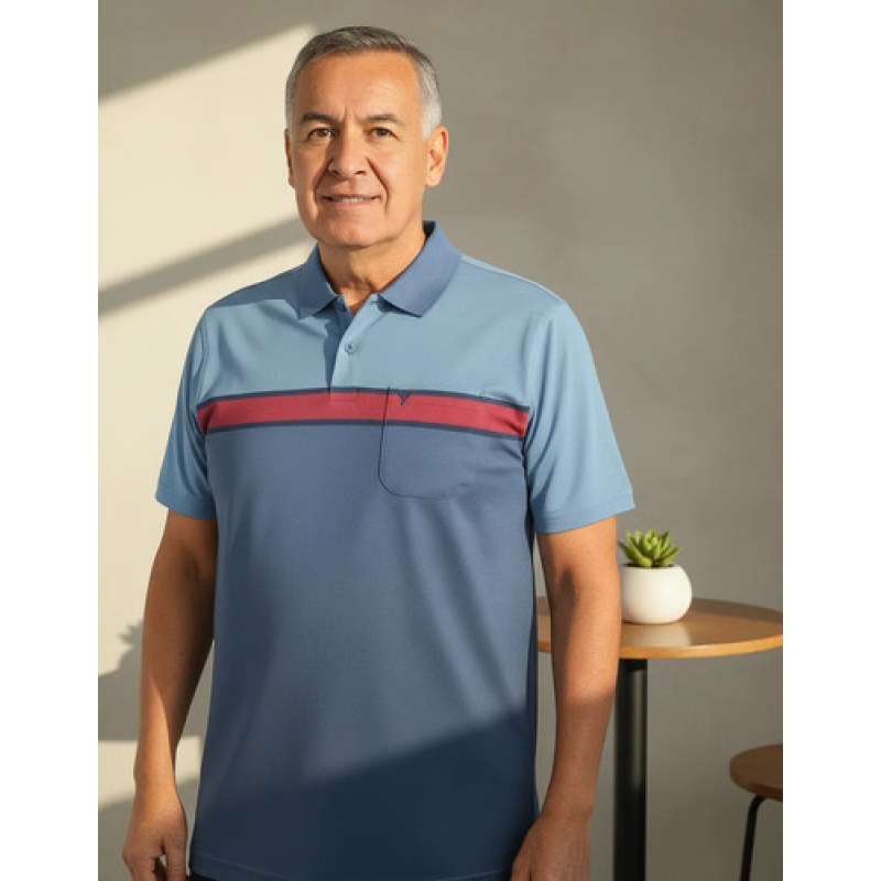 Playera Polo Manchester Hombre Clima Cool #mlpos_17 | Color: Azul  1381Y #color_azul_1381y #sku_1381yazlch