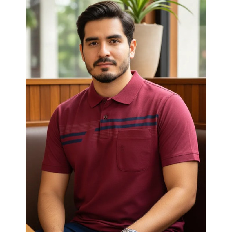 Playera Polo Manchester Hombre Clima Cool #mlpos_30 | Color: Guindo 1687F #color_guindo_1687f #sku_1687fvnch
