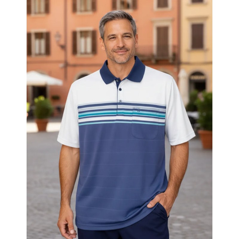 Playera Polo Manchester Hombre Clima Cool #mlpos_61 | Color: Azul 1379Y #color_azul_1379y #sku_1379ych