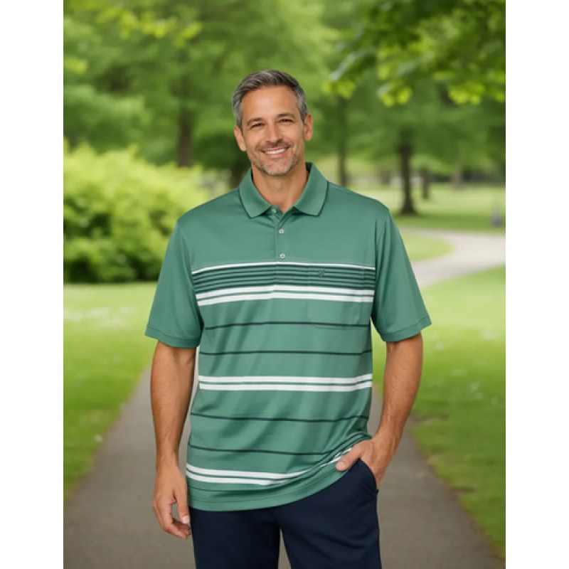 Playera Polo Manchester Hombre Clima Cool #mlpos_74 | Color: Verde 9162-09 #color_verde_9162-09 #sku_916209m