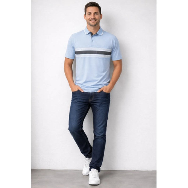 Playera Polo Manchester Hombre Clima Cool #mlpos_92 | Color: Cielo 9452-01 #color_cielo_9452-01 #sku_945201m