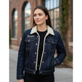 Chamarra Borrega Dama Wrangler Original #mlpos_1 | Color: Azul 1674 #color_azul_1674 | Talla: XL #sku_1674xl