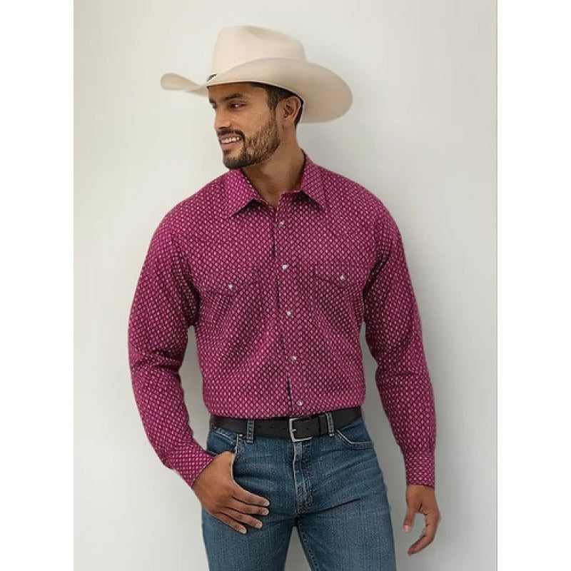 Camisa Vaquera Caballero Wrangler 20x Manga Larga #mlpos_1 | Color: Uva 8452 #color_uva_8452 | Talla: M #sku_mlm1323198622-187648412107
