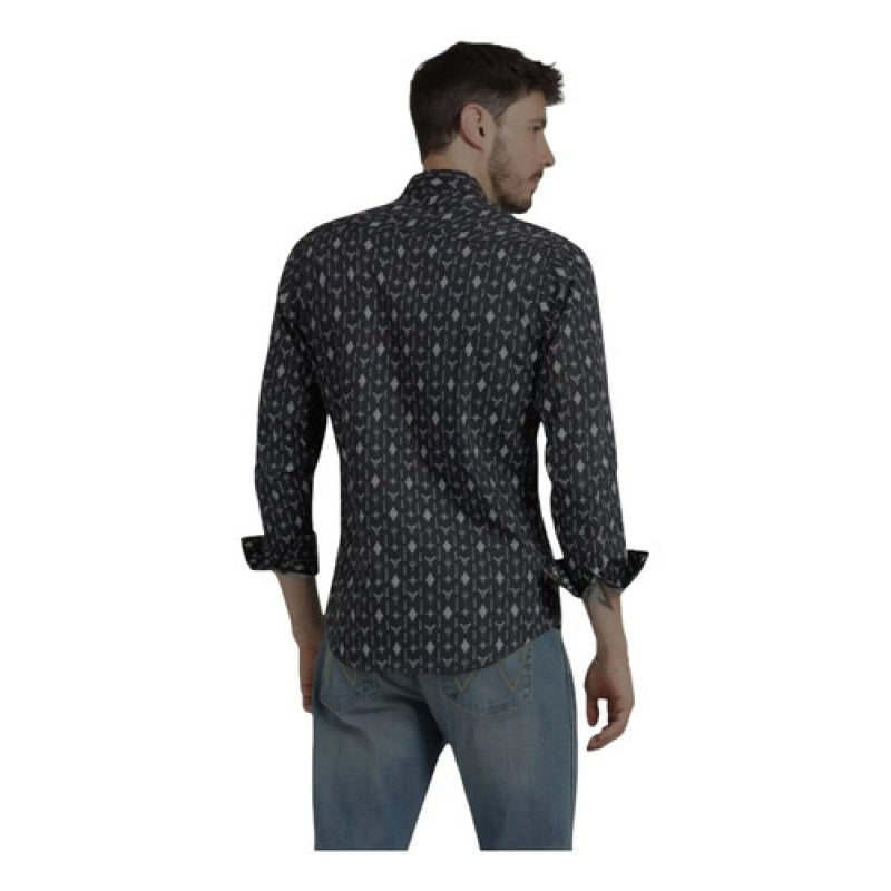 Camisa Vaquera Caballero Wrangler 20x Manga Larga #mlpos_19 | Color: Negro 3567 #color_negro_3567 | Talla: S #sku_mlm1323198622-189276479649