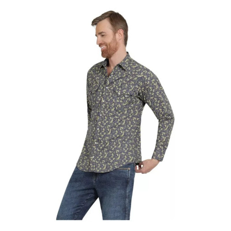 Camisa Vaquera Caballero Wrangler 20x Manga Larga #mlpos_21 | Color: Marino 0385 #color_marino_0385 | Talla: XL #sku_112360385mnxl