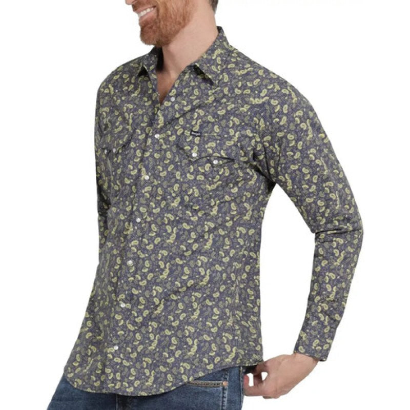 Camisa Vaquera Caballero Wrangler 20x Manga Larga #mlpos_23 | Color: Marino 0385 #color_marino_0385 | Talla: XL #sku_112360385mnxl