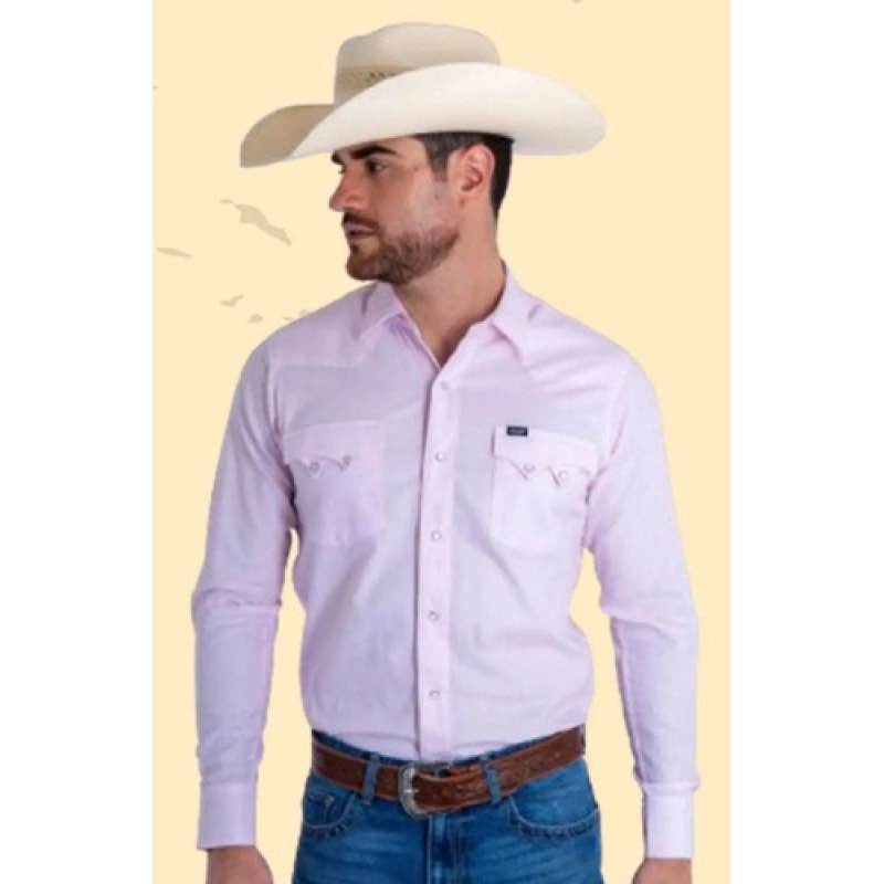 Camisa Vaquera Caballero Wrangler 20x Manga Larga #mlpos_25 | Color: Rosa 1074 #color_rosa_1074 | Talla: XXL #sku_mlm1323198622-196334563735