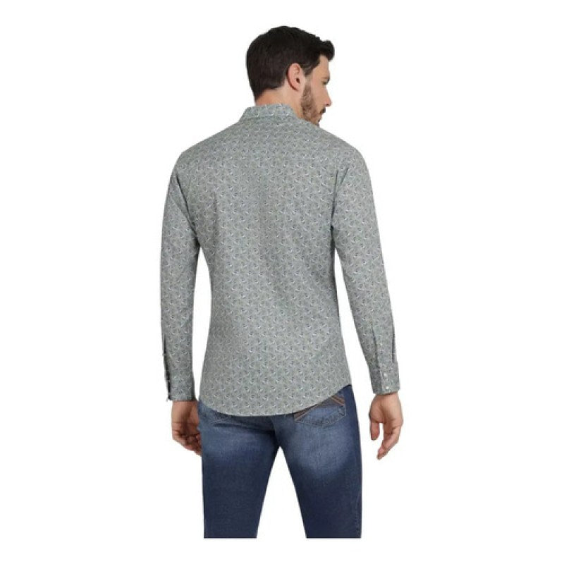 Camisa Vaquera Caballero Wrangler 20x Manga Larga #mlpos_6 | Color: Verde 0373 #color_verde_0373 | Talla: S #sku_112360373vrdch