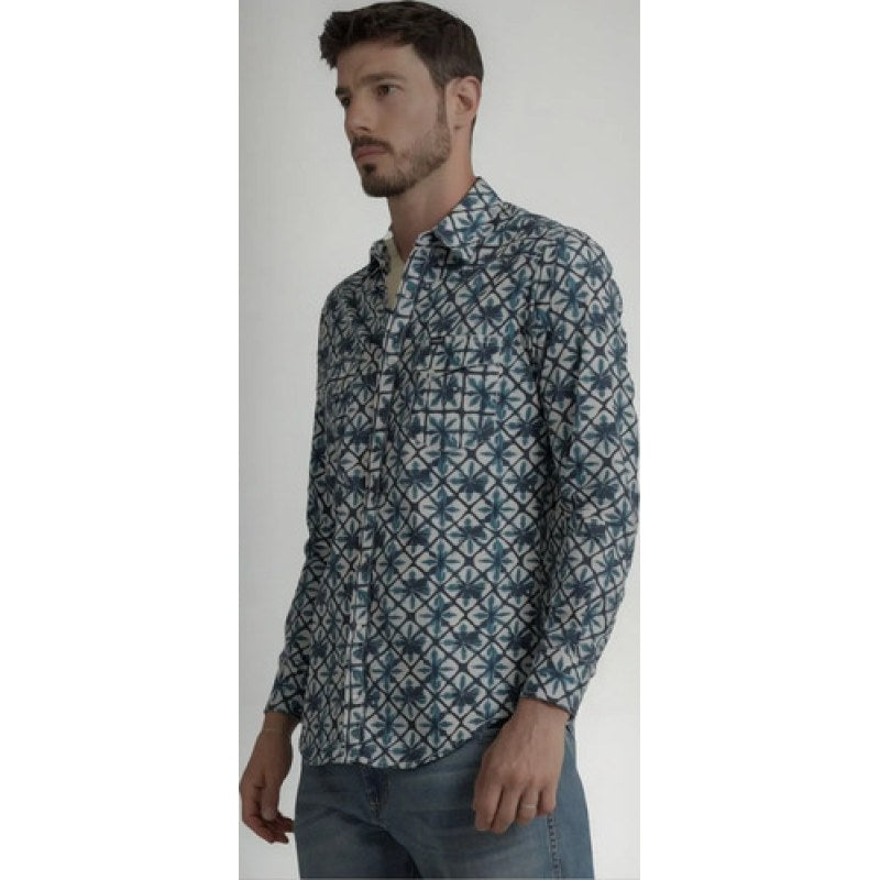 Camisa Vaquera Caballero Wrangler 20x Manga Larga #mlpos_8 | Color: Azul 3566 #color_azul_3566 #sku_mlm1323198622-189276479617 #sku_mlm1323198622-189276479619