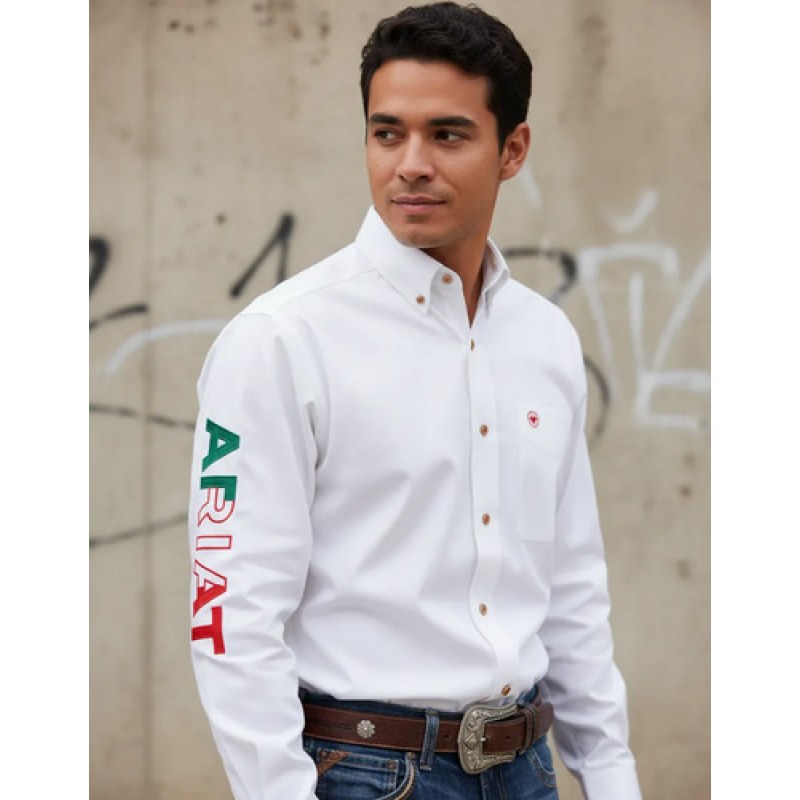 Camisa Bordada Vaquera Caballero Ariat Logos #mlpos_9 | Color: 10040911 #color_10040911 | Talla: XL #sku_10040911bcxl