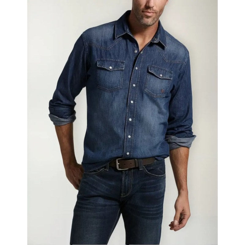 Camisa Mezclilla Vaquera Ariat Classic Fit Demin Shirt Stone 3464 S #mlpos_1 #sku_10033464stns