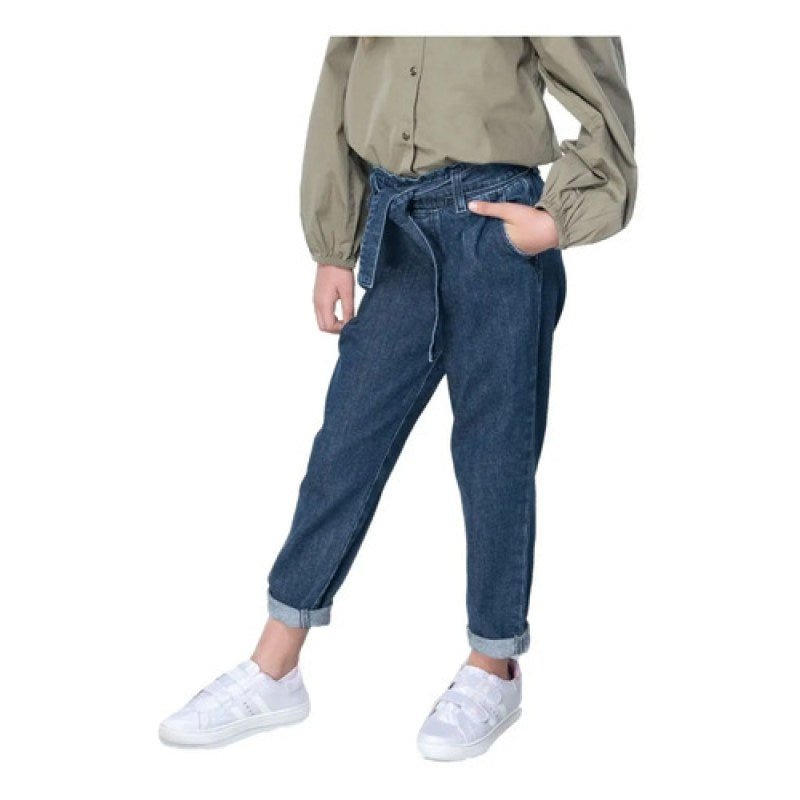 Pantalon Oggi Jeans Girls Paper Bag Niña Mezclilla  #mlpos_3 | Color: Stone #color_stone #sku_ogggirsto12 #sku_ogggirsto16